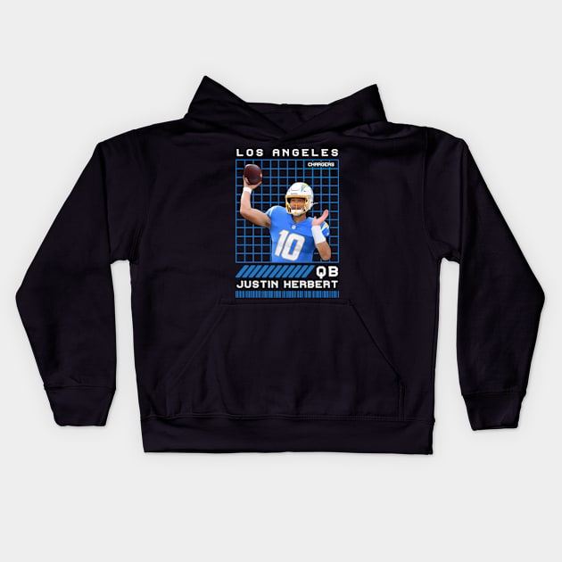 Justin Herbert - Qb - Los Angeles Chargers Kids Hoodie by caravalo